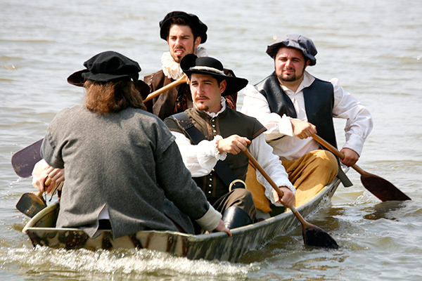 Reenacting the landing at Jamestown, 1607